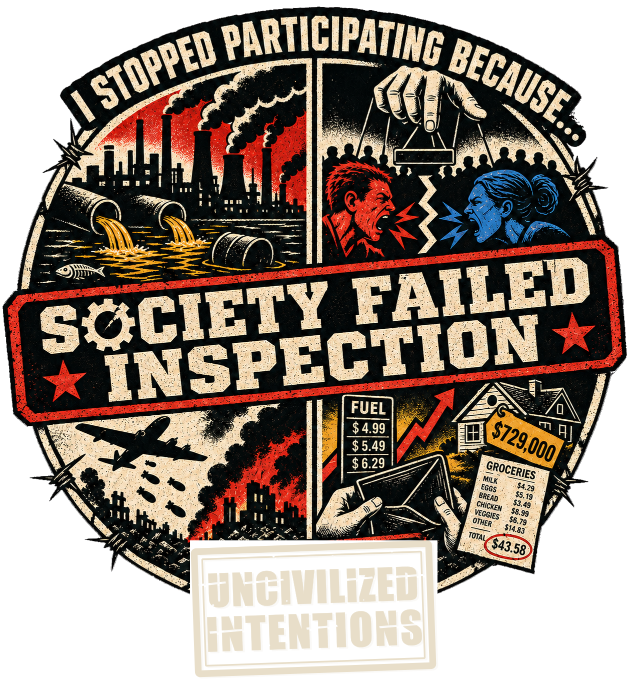 Society Failed Inspection design preview
